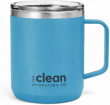 Coffee Mug Travel Mug Insulated 12 Oz | Ceramic Lined Travel Cup with Lid | Reusable Office Mug Double Wall Vacuum Eco-Friendly BPA-Free (Aqua)