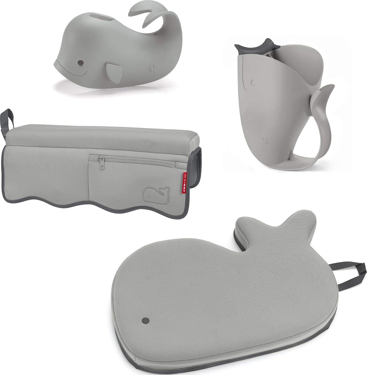 Baby Bath All-in-One Elbow Saver and Kneeler, Moby, Grey
