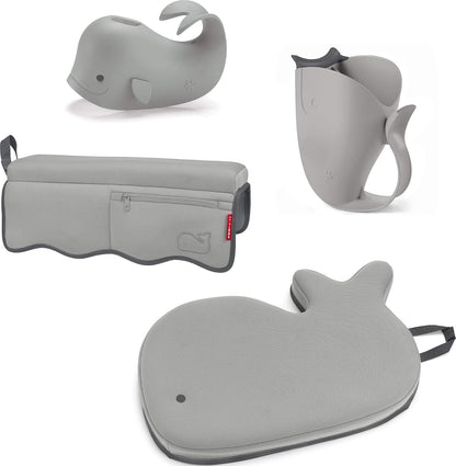 Baby Bath All-in-One Elbow Saver and Kneeler, Moby, Grey