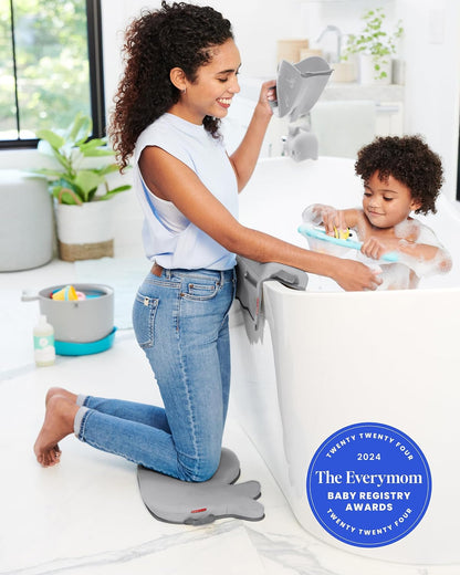 Baby Bath All-in-One Elbow Saver and Kneeler, Moby, Grey