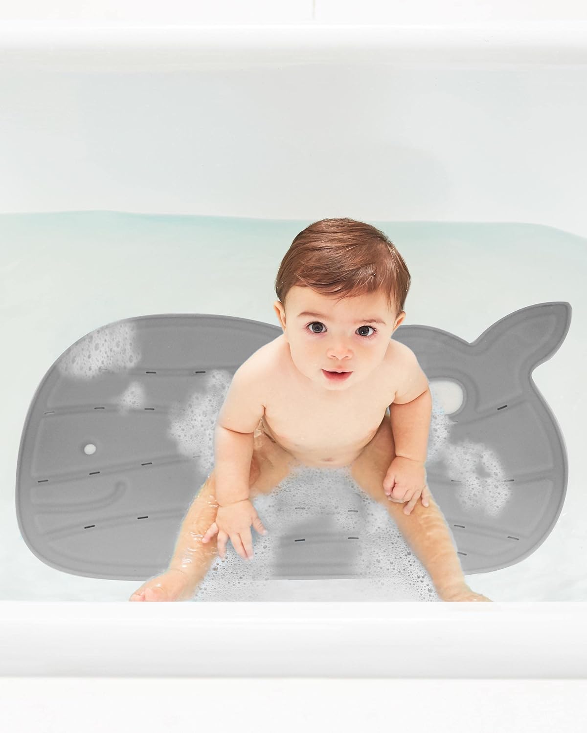Baby Bath All-in-One Elbow Saver and Kneeler, Moby, Grey