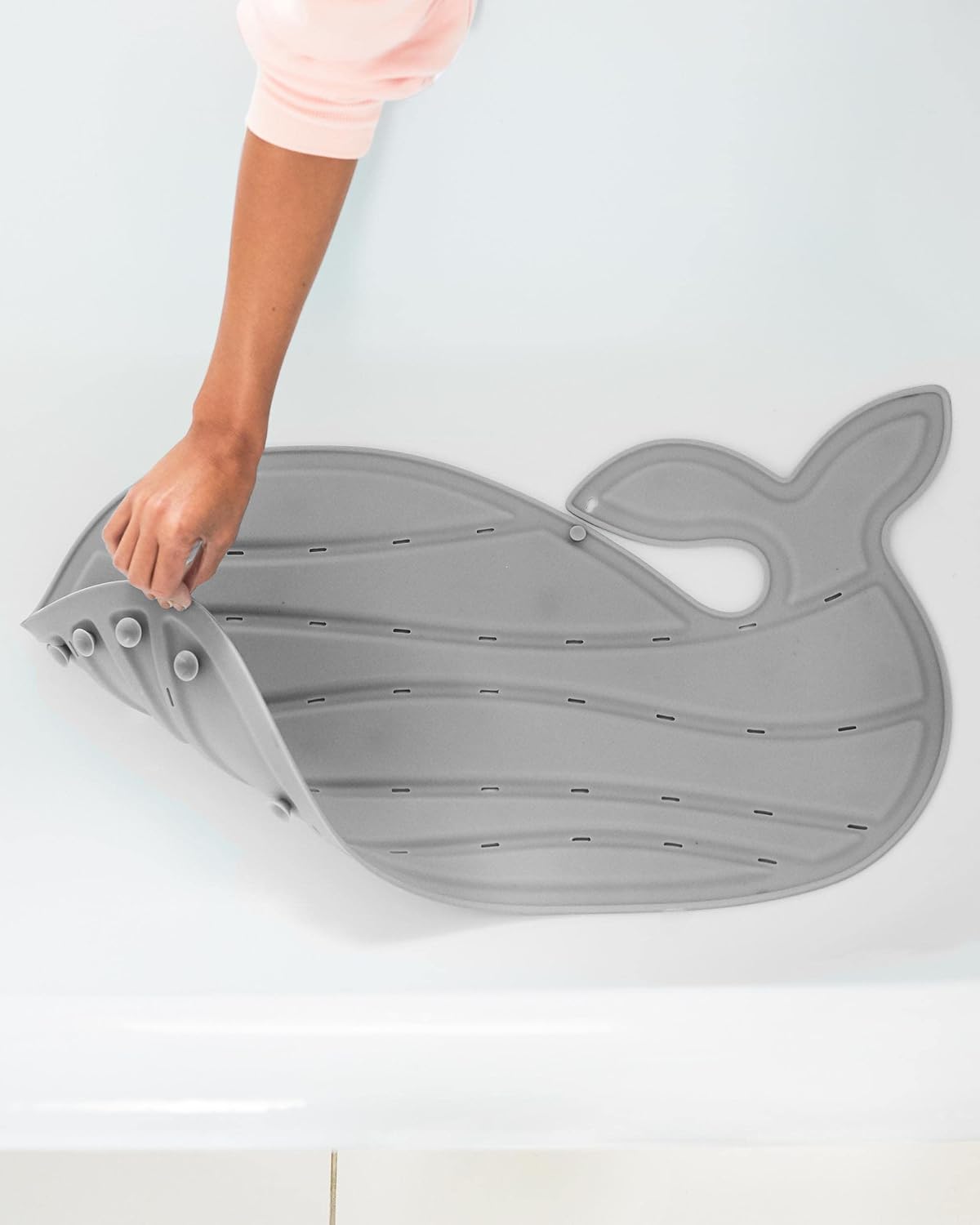 Baby Bath All-in-One Elbow Saver and Kneeler, Moby, Grey