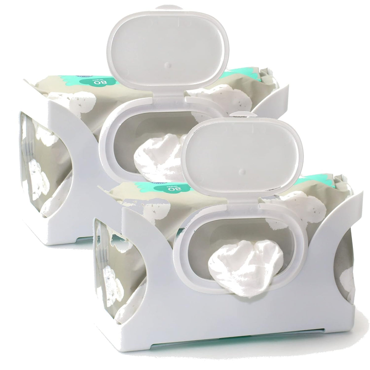 Baby Wet Wipe Wall Mounted Dispenser 2 Pk-White