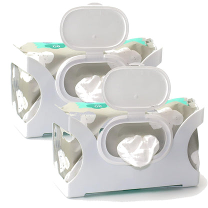 Baby Wet Wipe Wall Mounted Dispenser 2 Pk-White