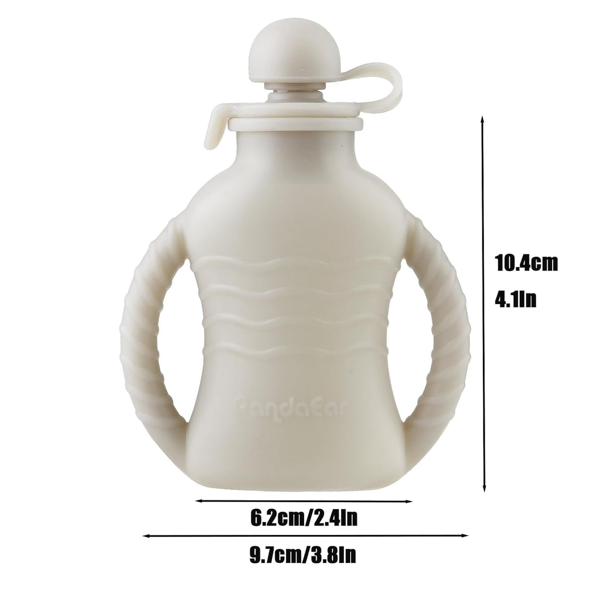 4 Pack Reusable Baby Food Pouches with Double Handles, Silicone Portable Pouches for Toddlers, Refillable 4oz Food Storage Bags for Puree, Yogurt, Smoothies - Includes Collapsible Funnel