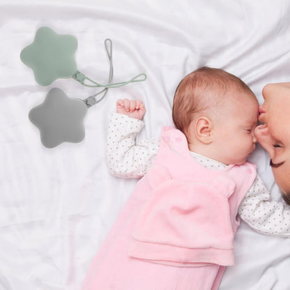 Silicone Holder Case and Storage Container for Newborns, Portable Dustproof Clip Cover, Gray-Green and Gray Care Accessory for Travel and Home Use