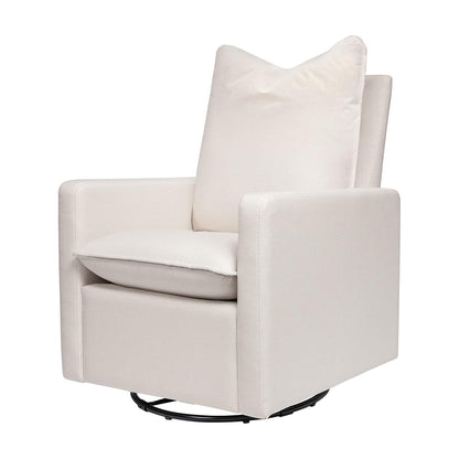Cali Pillowback Swivel Glider in Performance Plastic Cream Eco-Weave, Water Repellent & Stain Resistant, Greenguard Gold and CertiPUR-US Certified