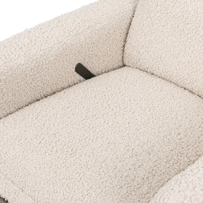Cali Pillowback Swivel Glider in Performance Plastic Cream Eco-Weave, Water Repellent & Stain Resistant, Greenguard Gold and CertiPUR-US Certified