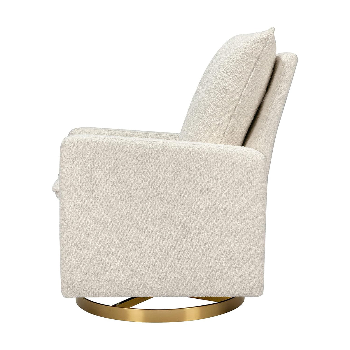 Cali Pillowback Swivel Glider in Performance Plastic Cream Eco-Weave, Water Repellent & Stain Resistant, Greenguard Gold and CertiPUR-US Certified