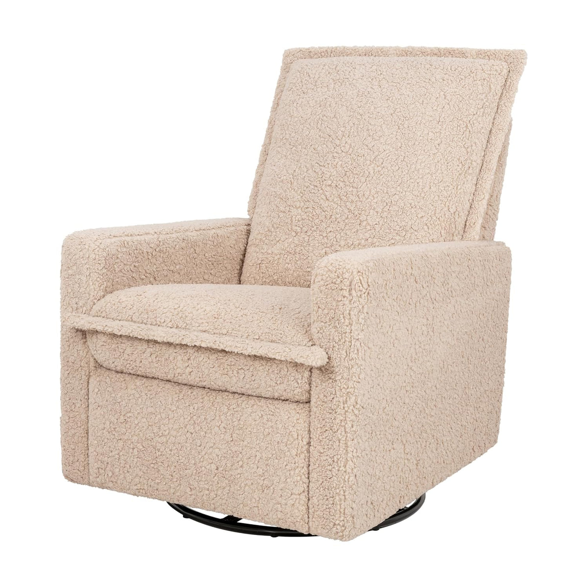 Cali Pillowback Swivel Glider in Performance Plastic Cream Eco-Weave, Water Repellent & Stain Resistant, Greenguard Gold and CertiPUR-US Certified