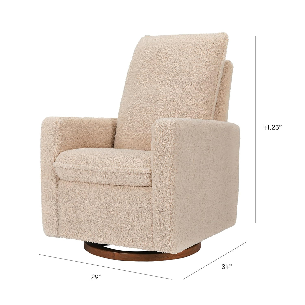 Cali Pillowback Swivel Glider in Performance Plastic Cream Eco-Weave, Water Repellent & Stain Resistant, Greenguard Gold and CertiPUR-US Certified