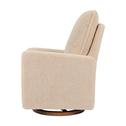 Cali Pillowback Swivel Glider in Performance Plastic Cream Eco-Weave, Water Repellent & Stain Resistant, Greenguard Gold and CertiPUR-US Certified