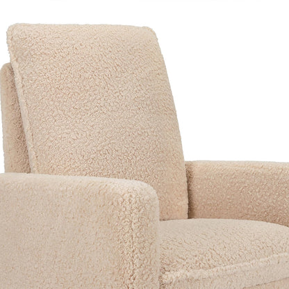 Cali Pillowback Swivel Glider in Performance Plastic Cream Eco-Weave, Water Repellent & Stain Resistant, Greenguard Gold and CertiPUR-US Certified