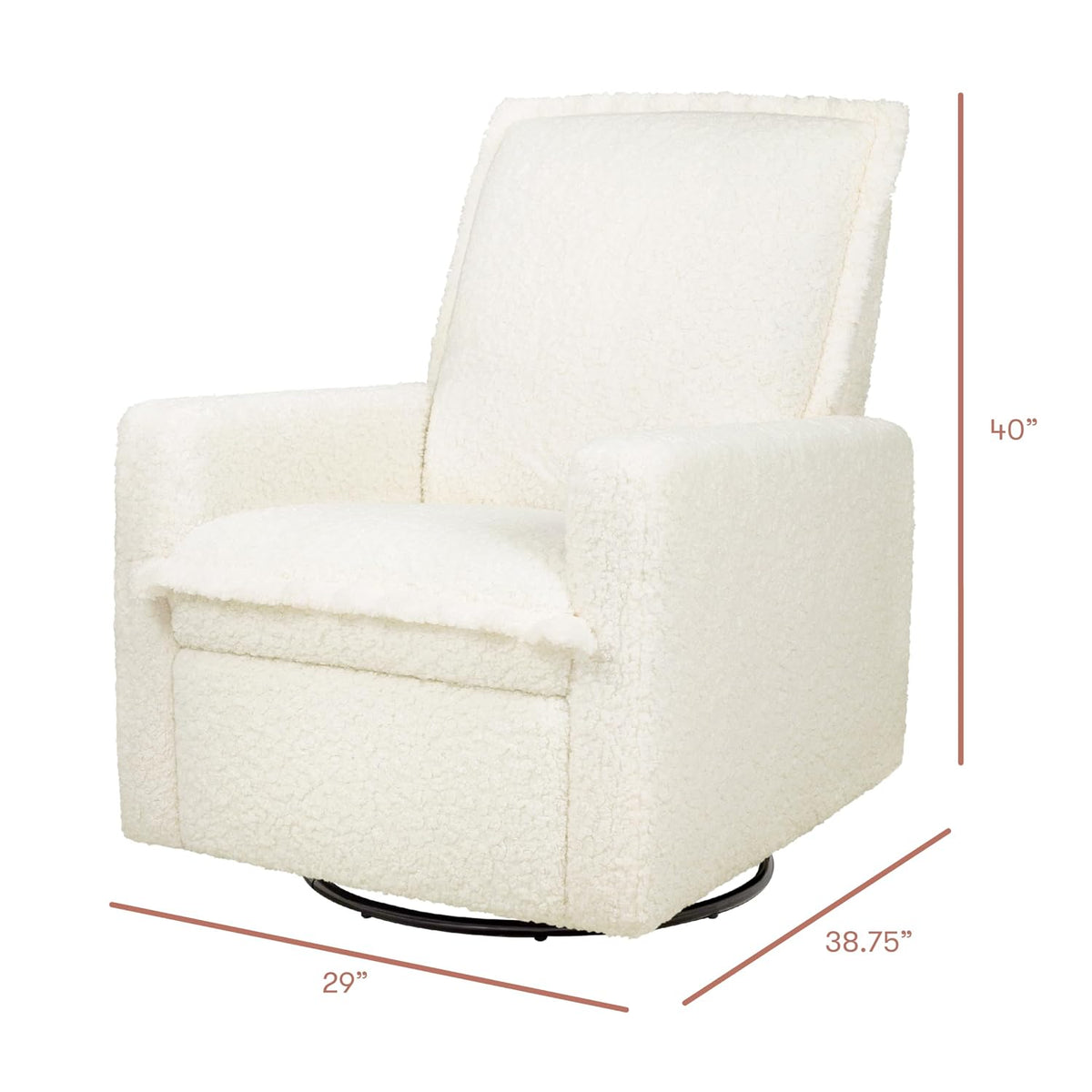 Cali Pillowback Swivel Glider in Performance Plastic Cream Eco-Weave, Water Repellent & Stain Resistant, Greenguard Gold and CertiPUR-US Certified