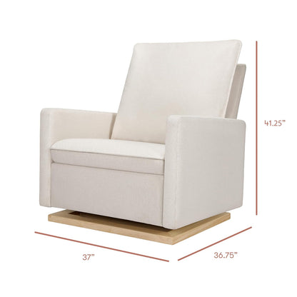 Cali Pillowback Swivel Glider in Performance Plastic Cream Eco-Weave, Water Repellent & Stain Resistant, Greenguard Gold and CertiPUR-US Certified