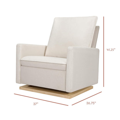 Cali Pillowback Swivel Glider in Performance Plastic Cream Eco-Weave, Water Repellent & Stain Resistant, Greenguard Gold and CertiPUR-US Certified