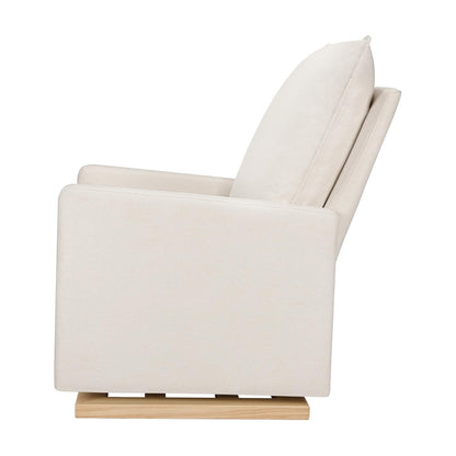 Cali Pillowback Swivel Glider in Performance Plastic Cream Eco-Weave, Water Repellent & Stain Resistant, Greenguard Gold and CertiPUR-US Certified