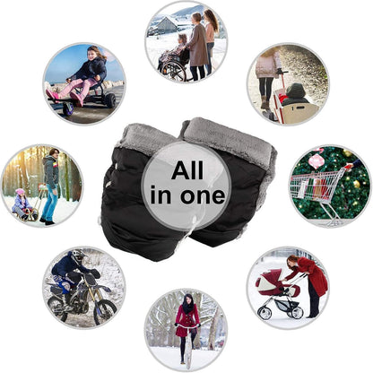 Mittens Windproof Handmuffs Pram Hand Muff Pushchair Hand Warmer Gloves for Cold Weather Splashproof Warmer for Pram
