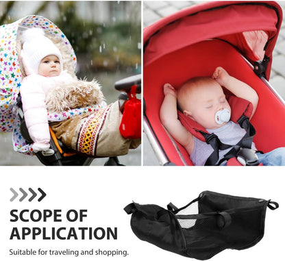 Umbrella Stroller Storage Basket Under Seat Mesh Net Bag Attachment, Pushchair Organizer Caddy for Diapers & Shopping