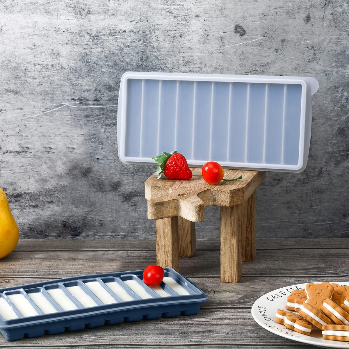 2 Pcs Breastmilk Freezer Storage Baby Food Milk Freezer Trays, Blue