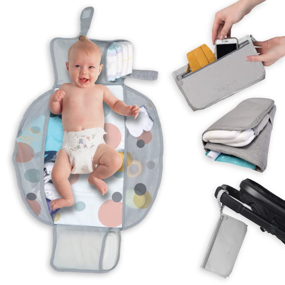 Portable Diaper Changing Pad & Travel Bag - Foldable Baby Changing Mat with Outer Storage & Wipeable Surface, Compact Travel Diaper Station & Baby Gift for On-The-Go Parents