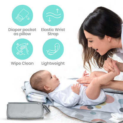 Portable Diaper Changing Pad & Travel Bag - Foldable Baby Changing Mat with Outer Storage & Wipeable Surface, Compact Travel Diaper Station & Baby Gift for On-The-Go Parents