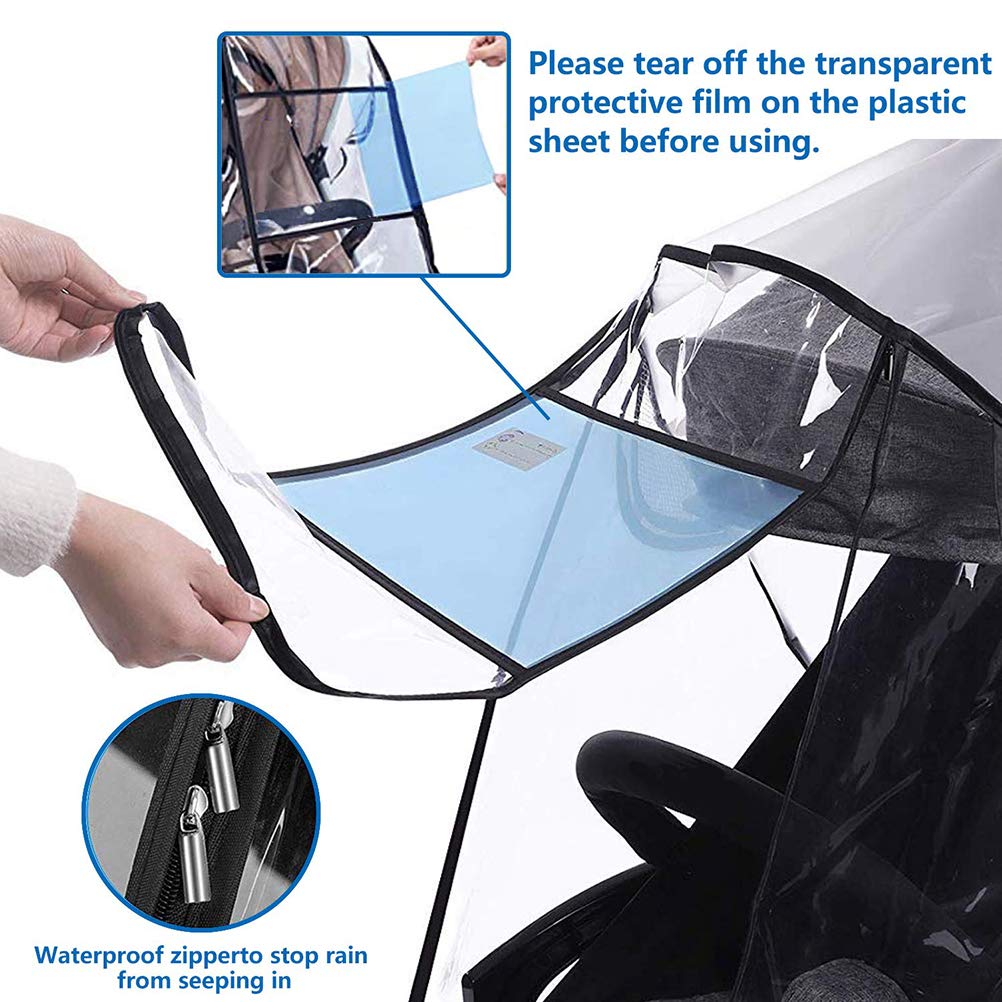XIONGQI Universal Waterproof EVA Stroller Protection , Transparent Rain Cover for Pushchair
