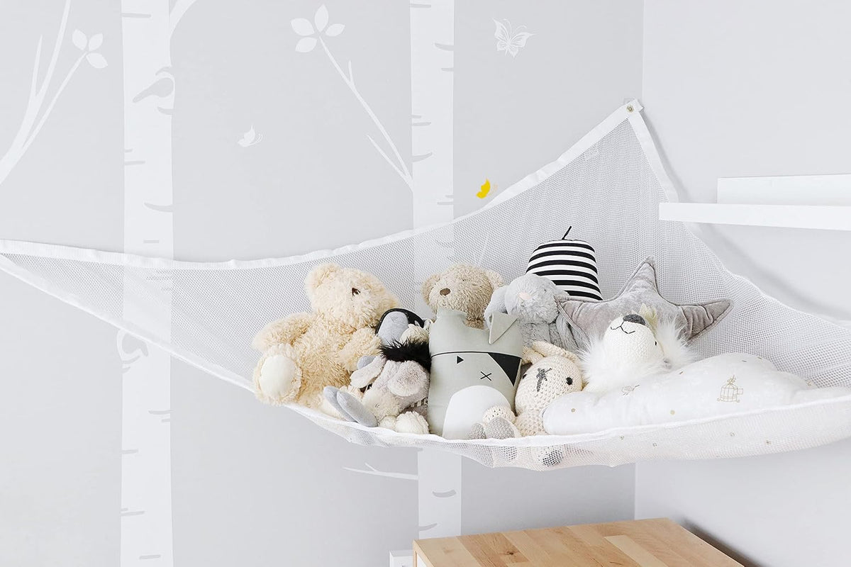 Jumbo Toy Storage Corner Hammock Net Organizer - 6 ft Long - Holds up to 30lbs Maximum Weight - Model L693