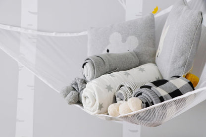 Jumbo Toy Storage Corner Hammock Net Organizer - 6 ft Long - Holds up to 30lbs Maximum Weight - Model L693