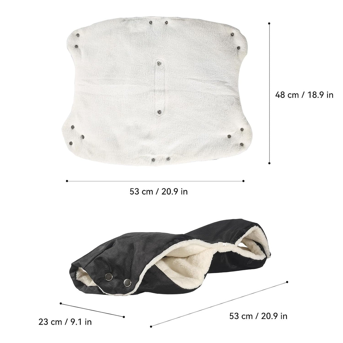 Stroller Hand Muff, Thick Gloves Anti-Freeze, Hand Warmer Muff with Fleece, Waterproof, Windproof, Universal Size for Pushchairs