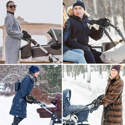 Stroller Hand Muff, Thick Gloves Anti-Freeze, Hand Warmer Muff with Fleece, Waterproof, Windproof, Universal Size for Pushchairs