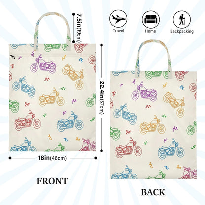 Colorful Motorcycles Waterproof Travel Laundry Bag Easy Care 2 Pack