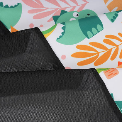 Stretchy Panoramic Canopy Compatible with Wonderfold Stroller Wagons W2/W4 All Models,UPF50+ Sun Protection with Two Mesh Windows,Sun Shade and Protection(Black)