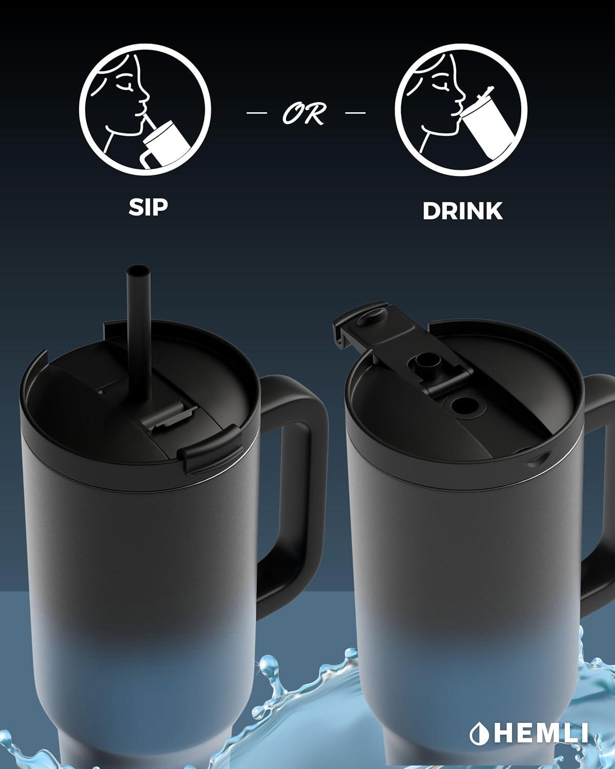 40 Oz Tumbler with Handle and Straw, Insulated Stainless Steel Tumbler with Leakproof 2-in-1 Lid, Reusable and Portable Water and Coffee Travel Mug, Vacuum Insulated