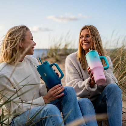 40 Oz Tumbler with Handle and Straw, Insulated Stainless Steel Tumbler with Leakproof 2-in-1 Lid, Reusable and Portable Water and Coffee Travel Mug, Vacuum Insulated