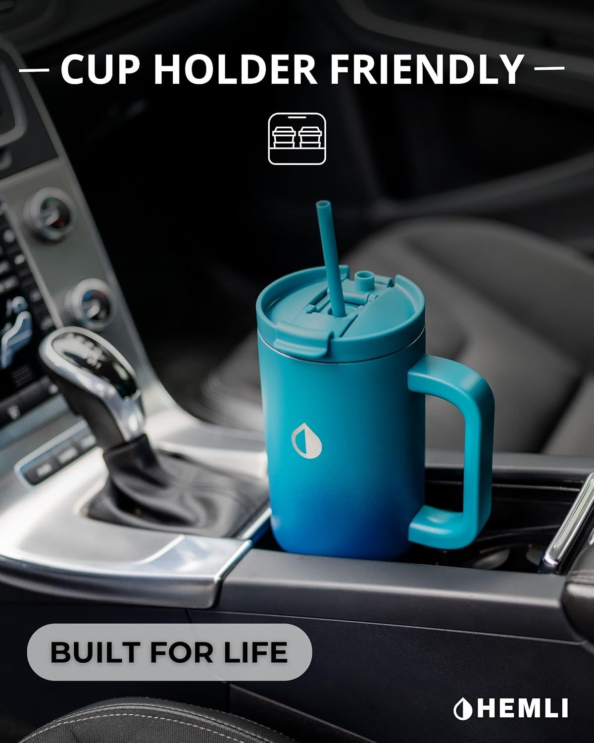 40 Oz Tumbler with Handle and Straw, Insulated Stainless Steel Tumbler with Leakproof 2-in-1 Lid, Reusable and Portable Water and Coffee Travel Mug, Vacuum Insulated