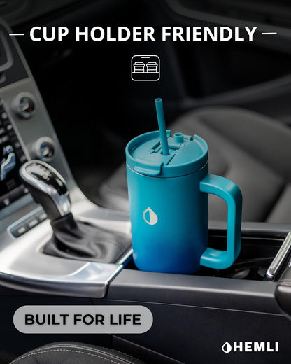 40 Oz Tumbler with Handle and Straw, Insulated Stainless Steel Tumbler with Leakproof 2-in-1 Lid, Reusable and Portable Water and Coffee Travel Mug, Vacuum Insulated