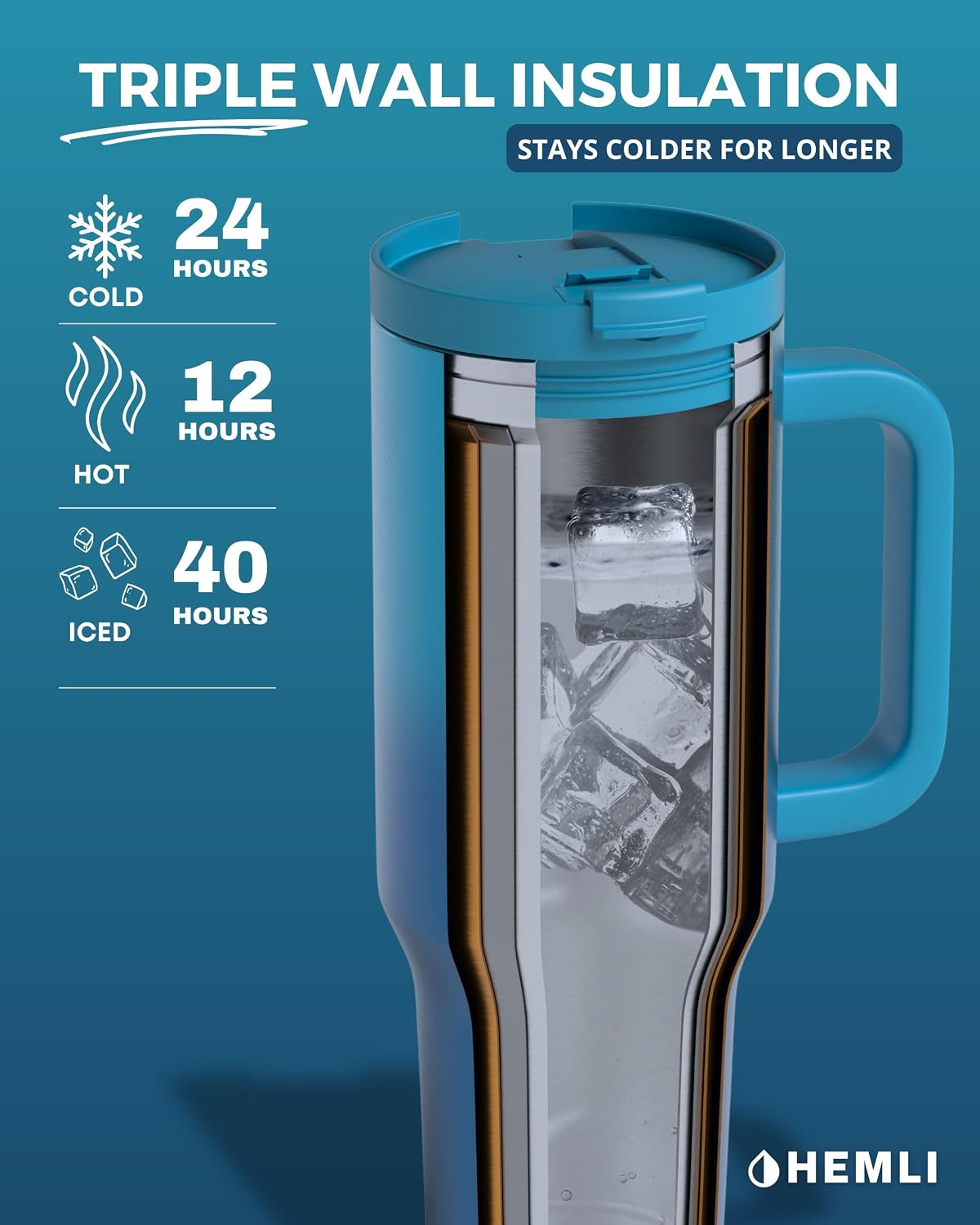 40 Oz Tumbler with Handle and Straw, Insulated Stainless Steel Tumbler with Leakproof 2-in-1 Lid, Reusable and Portable Water and Coffee Travel Mug, Vacuum Insulated