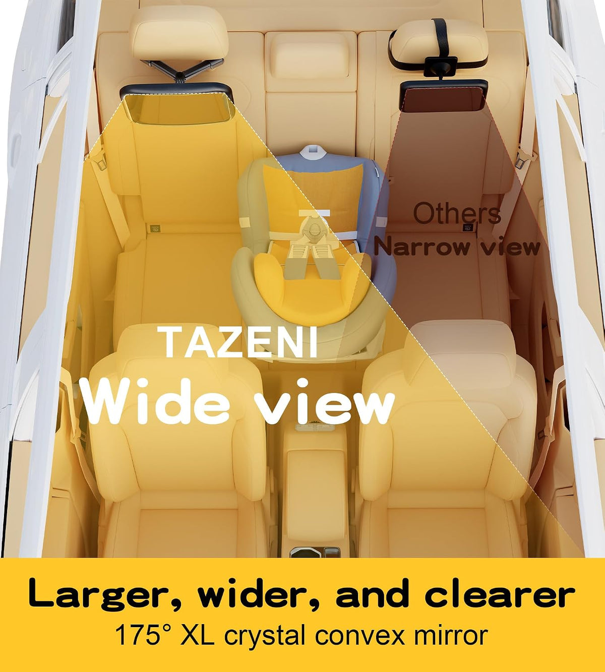Baby Car Mirror for Rear Facing Car Seat, Patented Stable Hook Clip