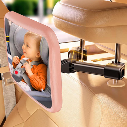 Baby Car Mirror for Rear Facing Car Seat, Patented Stable Hook Clip