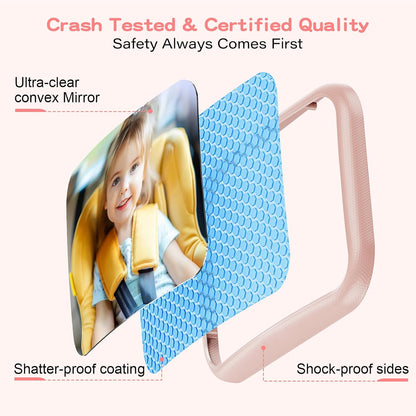 Baby Car Mirror for Rear Facing Car Seat, Patented Stable Hook Clip