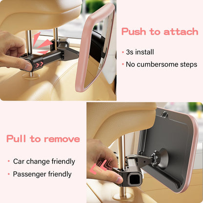 Baby Car Mirror for Rear Facing Car Seat, Patented Stable Hook Clip