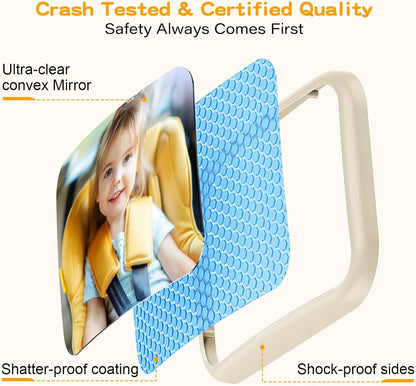 Baby Car Mirror for Rear Facing Car Seat, Patented Stable Hook Clip