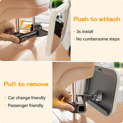 Baby Car Mirror for Rear Facing Car Seat, Patented Stable Hook Clip