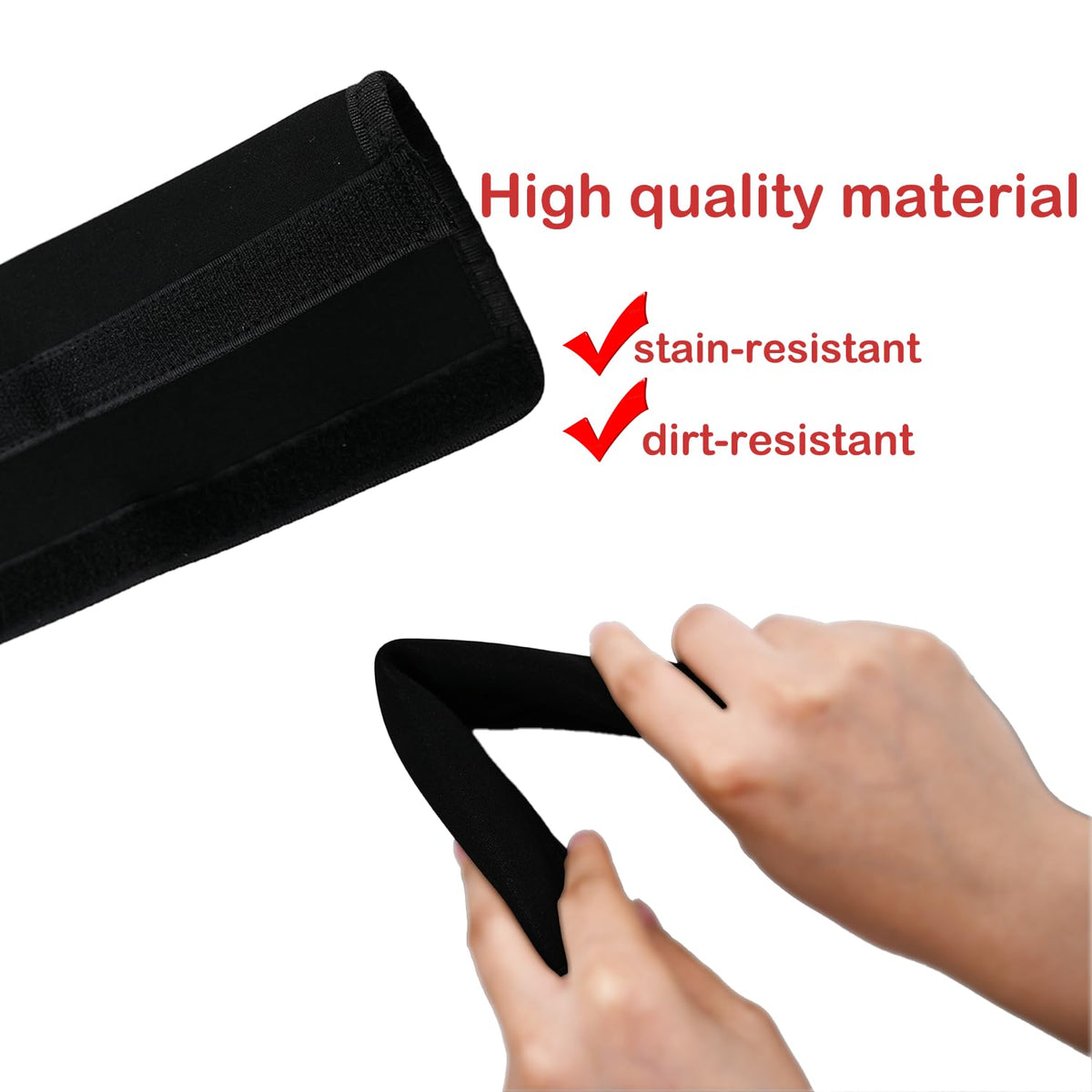 Universal Stroller Handle Sleeve Cover, Replacement Baby Stroller Handle Pads, Handle Sleeve Cover for Baby Stroller Pushchair, Pushchair Armrest Handle Protector Cover,18.9inch*6.3inch (Black)