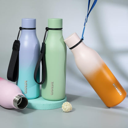 18oz Insulated Water Bottle, Stainless Steel Bottle with Carry Strap | Keep Cold & Hot Vacuum Insulation, Leak-Proof BPA-Free Design, Slim Bottle Fits Most Cup Holders for Gym, Office & Travel - Colors A