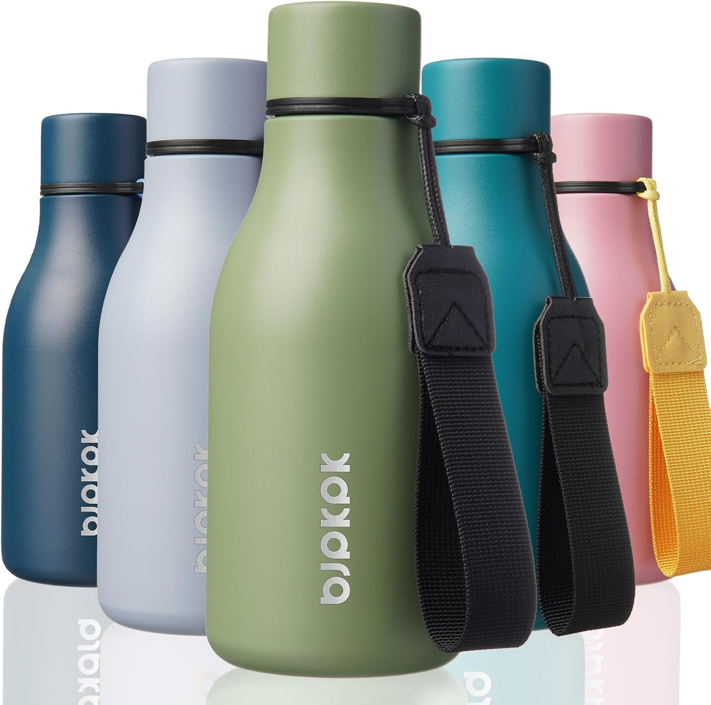 18oz Insulated Water Bottle, Stainless Steel Bottle with Carry Strap | Keep Cold & Hot Vacuum Insulation, Leak-Proof BPA-Free Design, Slim Bottle Fits Most Cup Holders for Gym, Office & Travel - Colors A