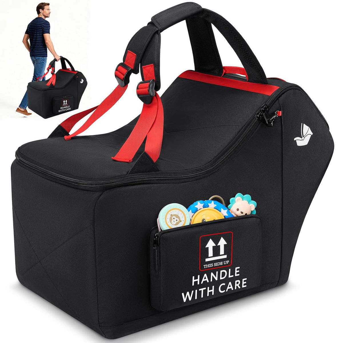 Infant Car Seat Travel Bag for Airplane Padded Car Seat Backpack