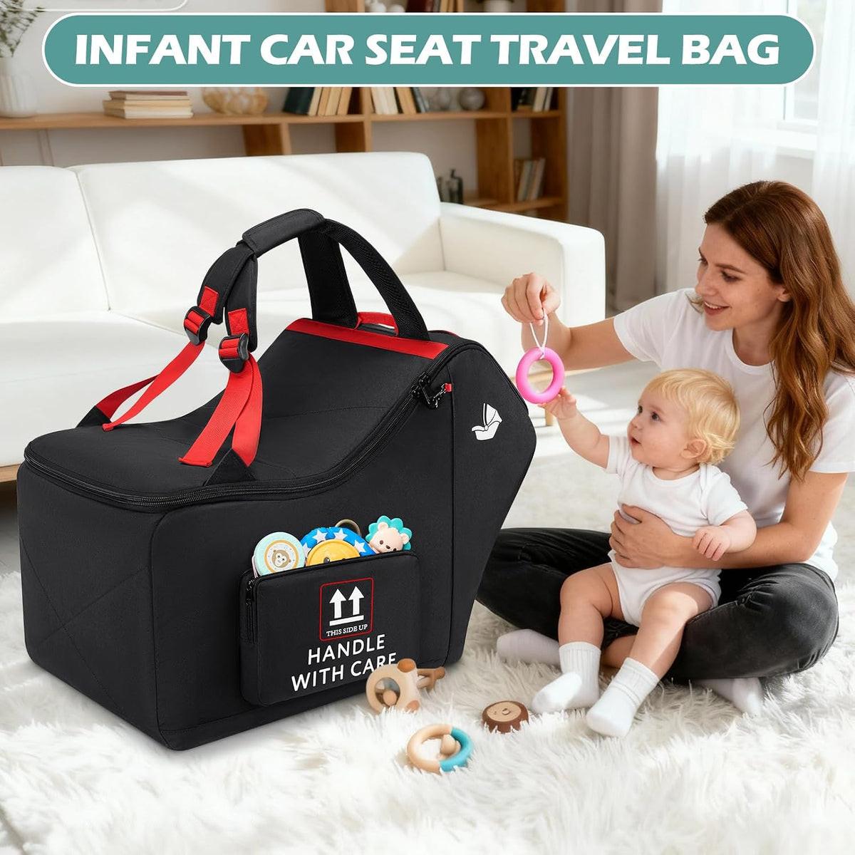 Infant Car Seat Travel Bag for Airplane Padded Car Seat Backpack