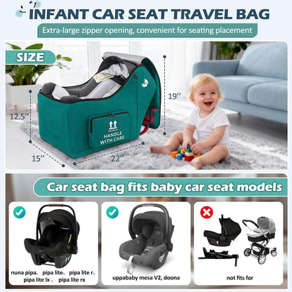 Infant Car Seat Travel Bag for Airplane Padded Car Seat Backpack